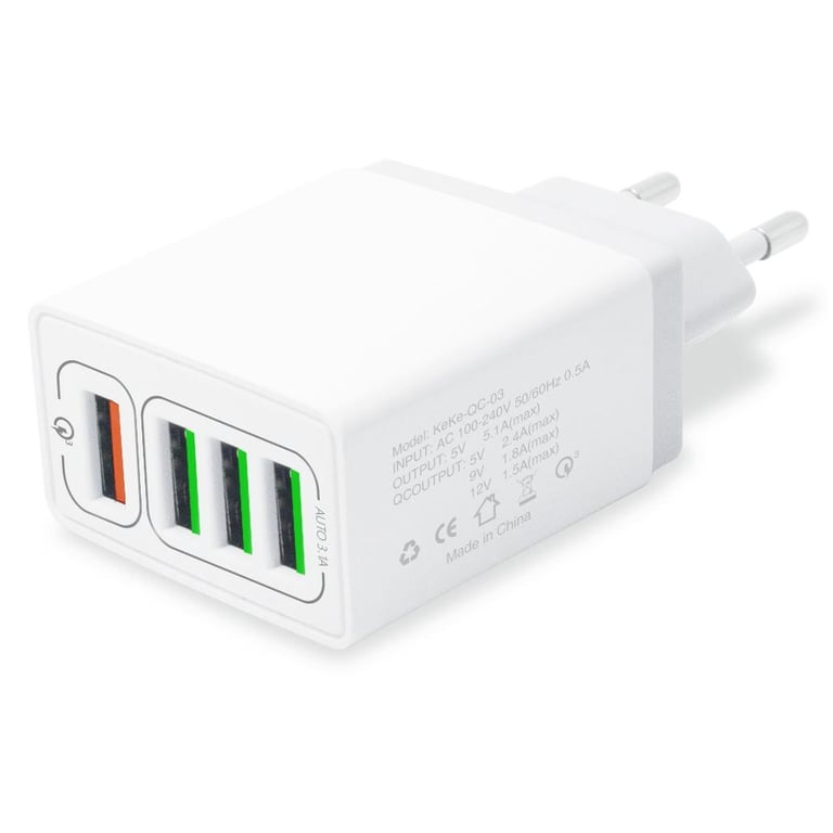 Зарядний пристрій XoKo QC-405 4 USB 6.2A White (QC-405-WH) - фото 1