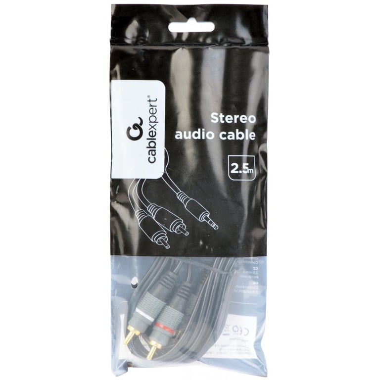 Кабель мультимедійний Jack 3.5mm to 2хRCA 2.5m Cablexpert (CCA-352-2.5M) - фото 2