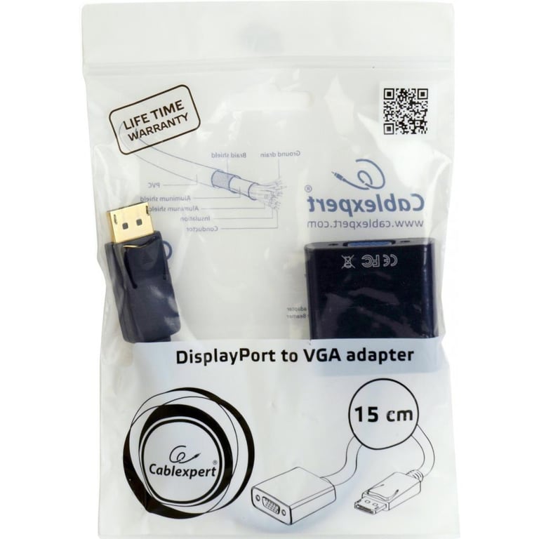 Перехідник DisplayPort to VGA Cablexpert (A-DPM-VGAF-02-W) - фото 2