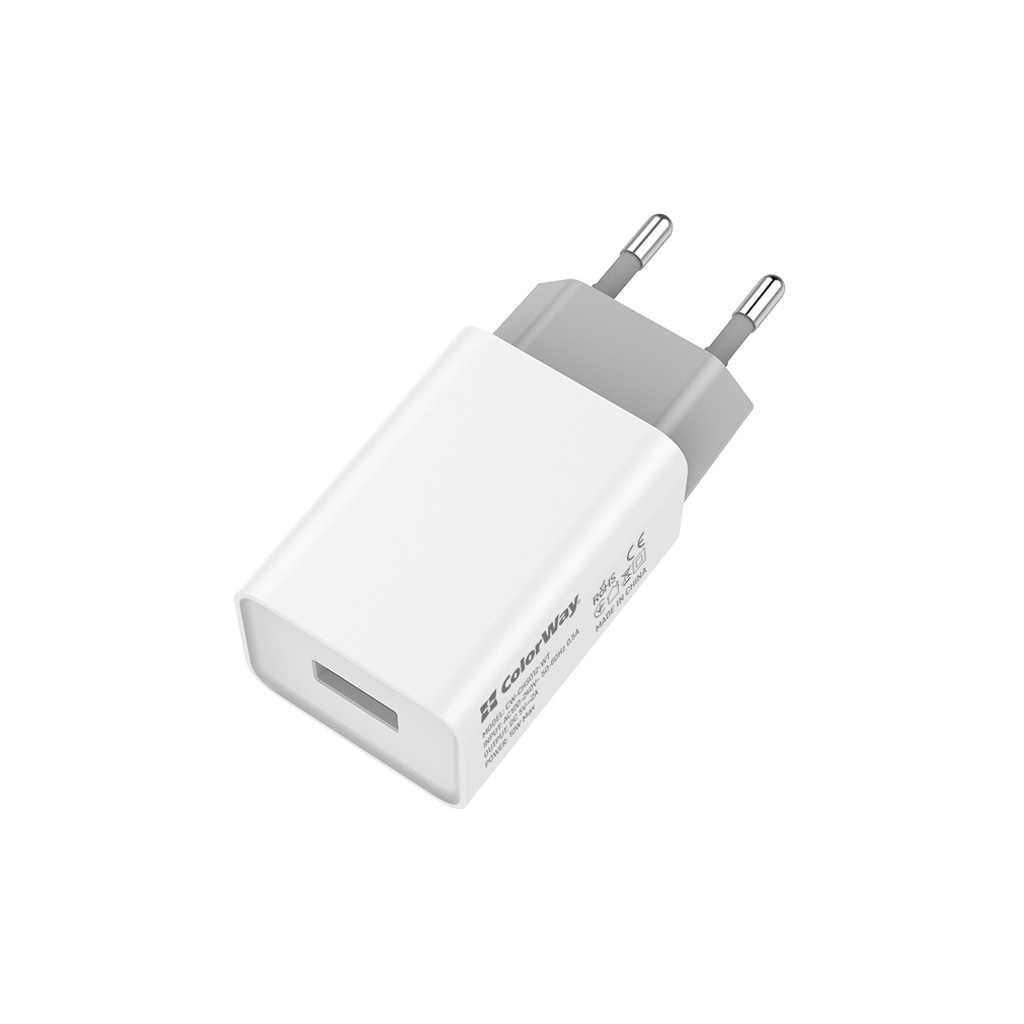 Зарядний пристрій ColorWay 1USB AUTO ID 2A (10W) (CW-CHS012-WT) - фото 3 Зарядний пристрій ColorWay 1USB AUTO ID 2A (10W) (CW-CHS012-WT) - фото 3