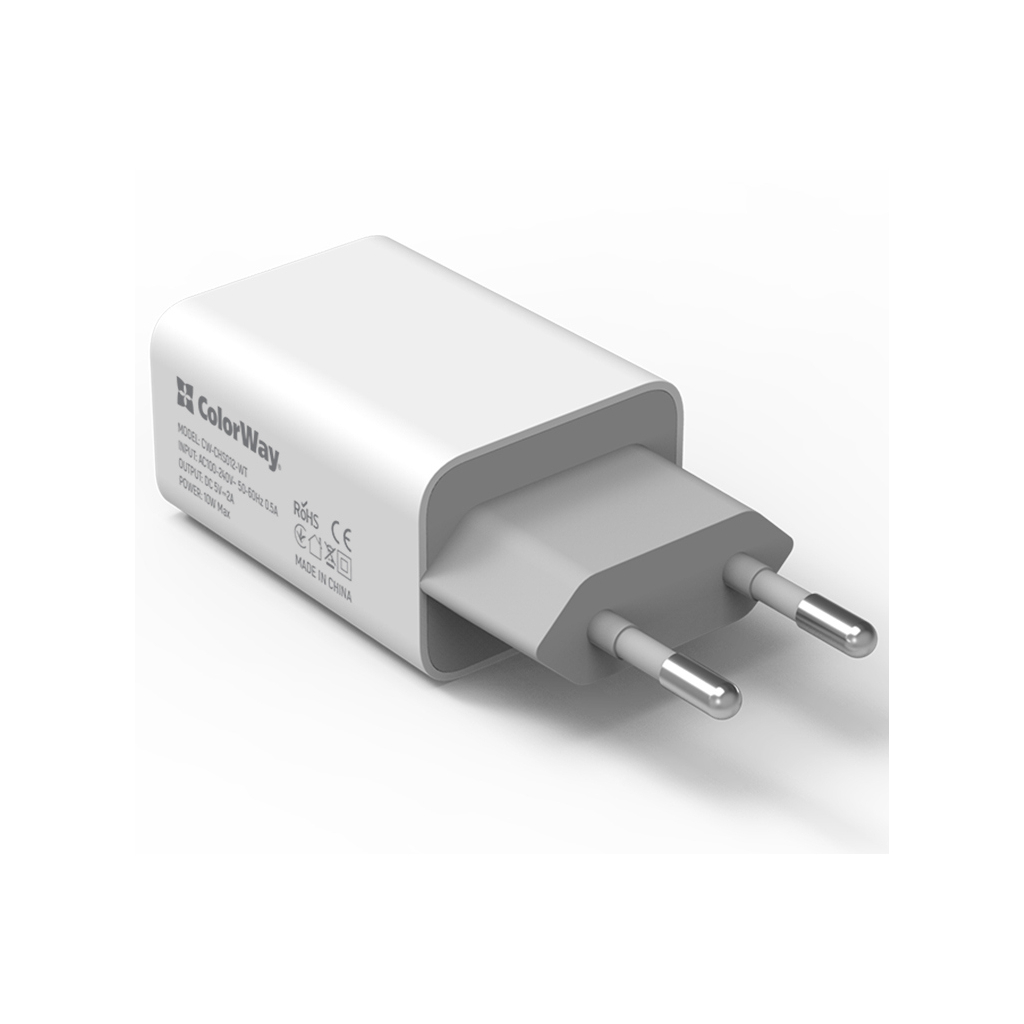 Зарядний пристрій ColorWay 1USB AUTO ID 2A (10W) (CW-CHS012-WT) - фото 4 Зарядний пристрій ColorWay 1USB AUTO ID 2A (10W) (CW-CHS012-WT) - фото 4