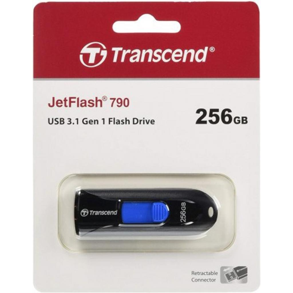 USB флеш накопичувач Transcend 256GB JetFlash 790 Black USB 3.0 (TS256GJF790K) - фото 4 USB флеш накопичувач Transcend 256GB JetFlash 790 Black USB 3.0 (TS256GJF790K) - фото 4