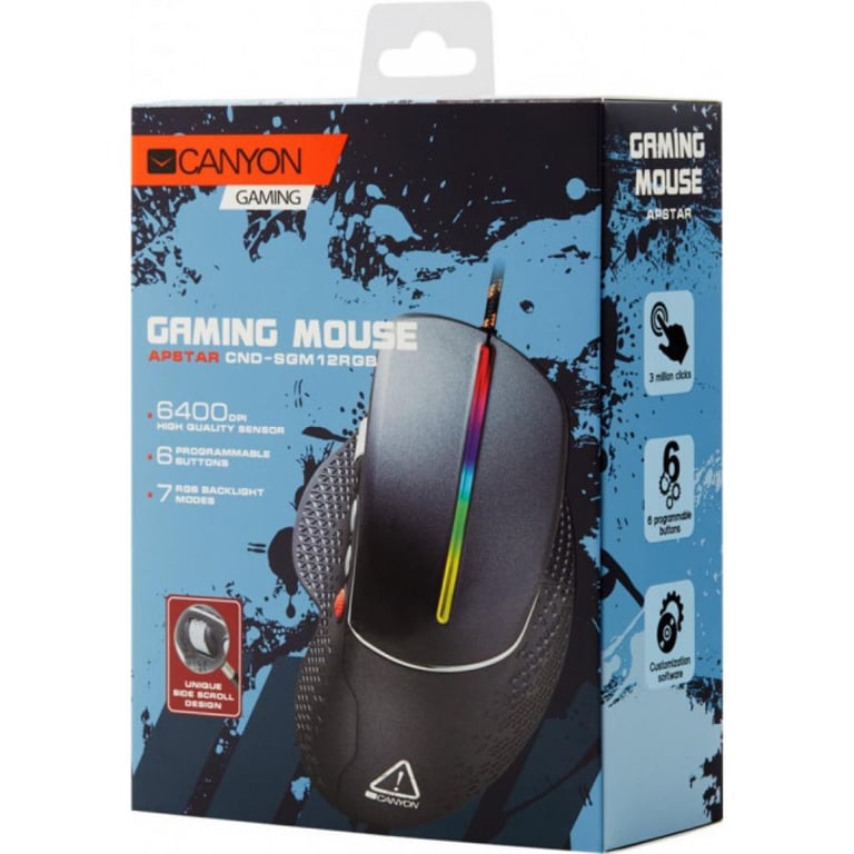 Мишка Canyon Apstar USB Black (CND-SGM12RGB) - фото 5