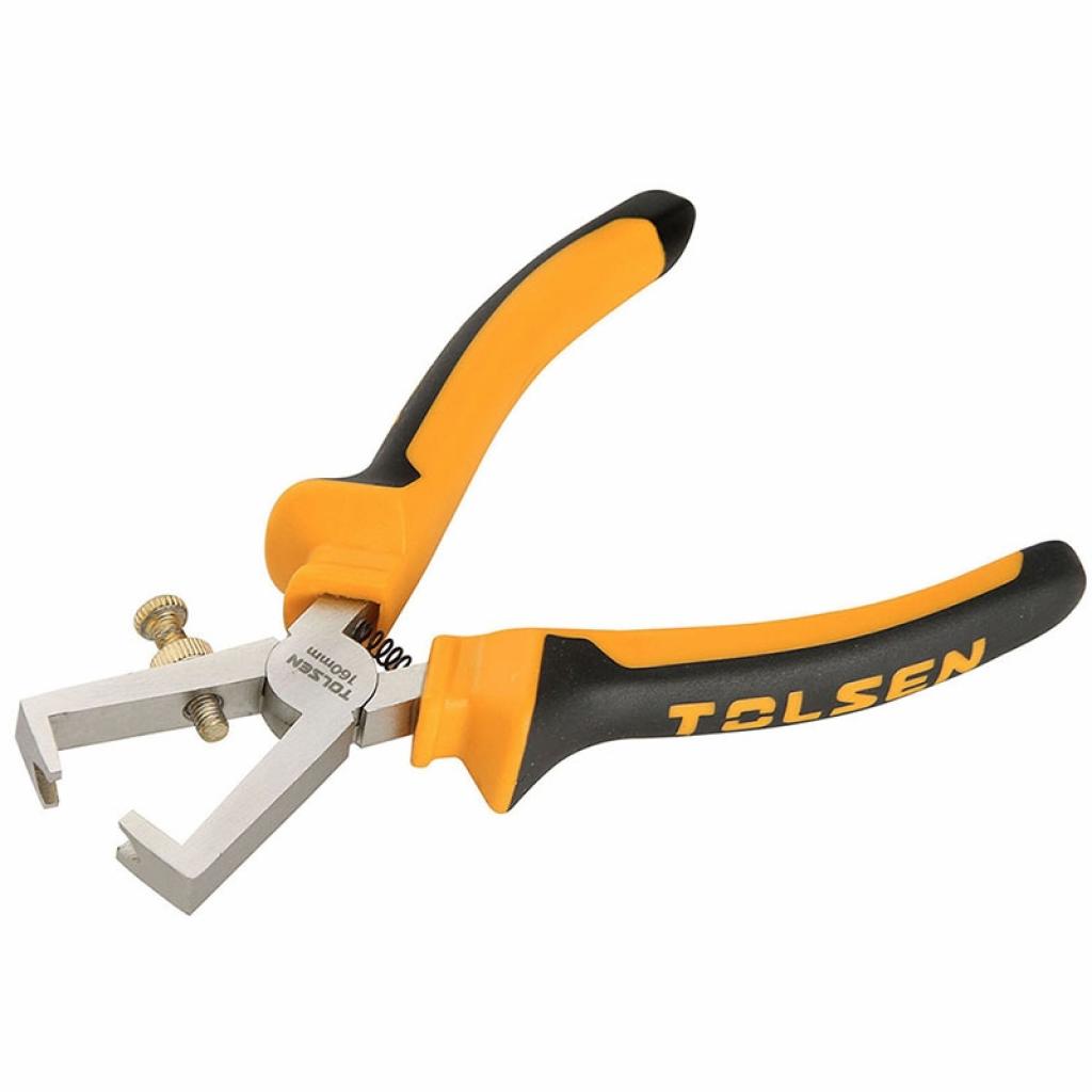 Кліщі Tolsen для зняття ізоляції 160 мм Ерго рукоятки (10013) - фото 1