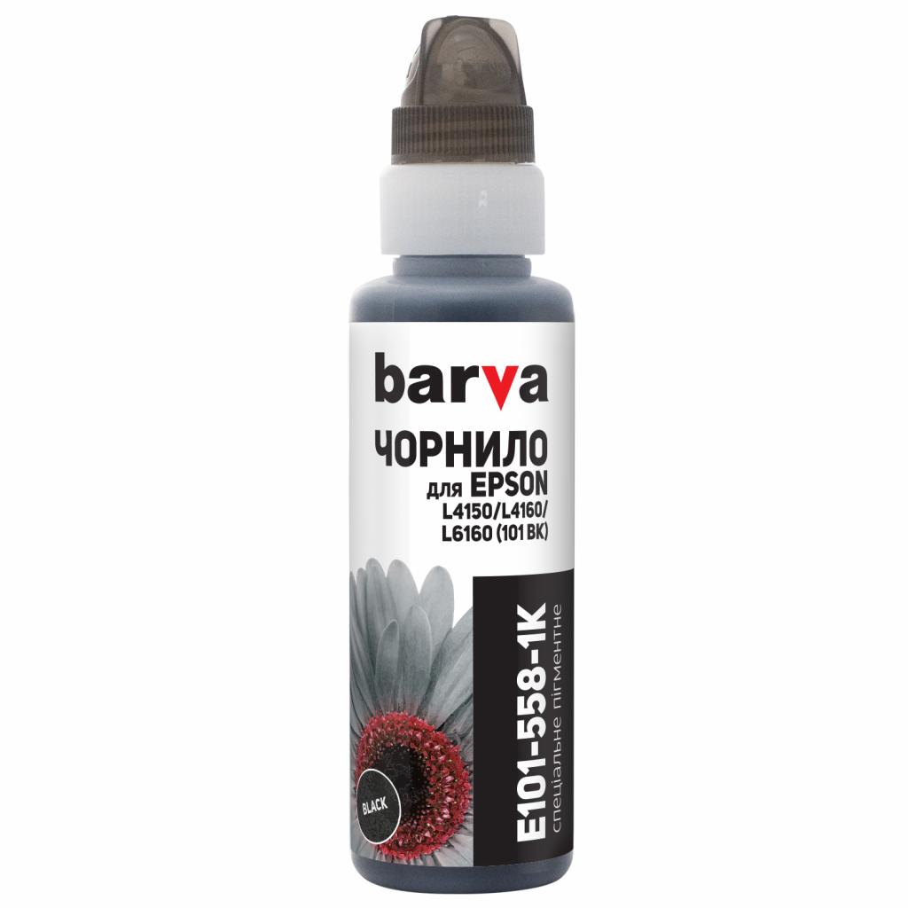 Чорнило Barva EPSON L4150/L4160 (101) BLACK Pigm. 100 мл OneKey (E101-558-1K) Чорнило Barva EPSON L4150/L4160 (101) BLACK Pigm. 100 мл OneKey (E101-558-1K)