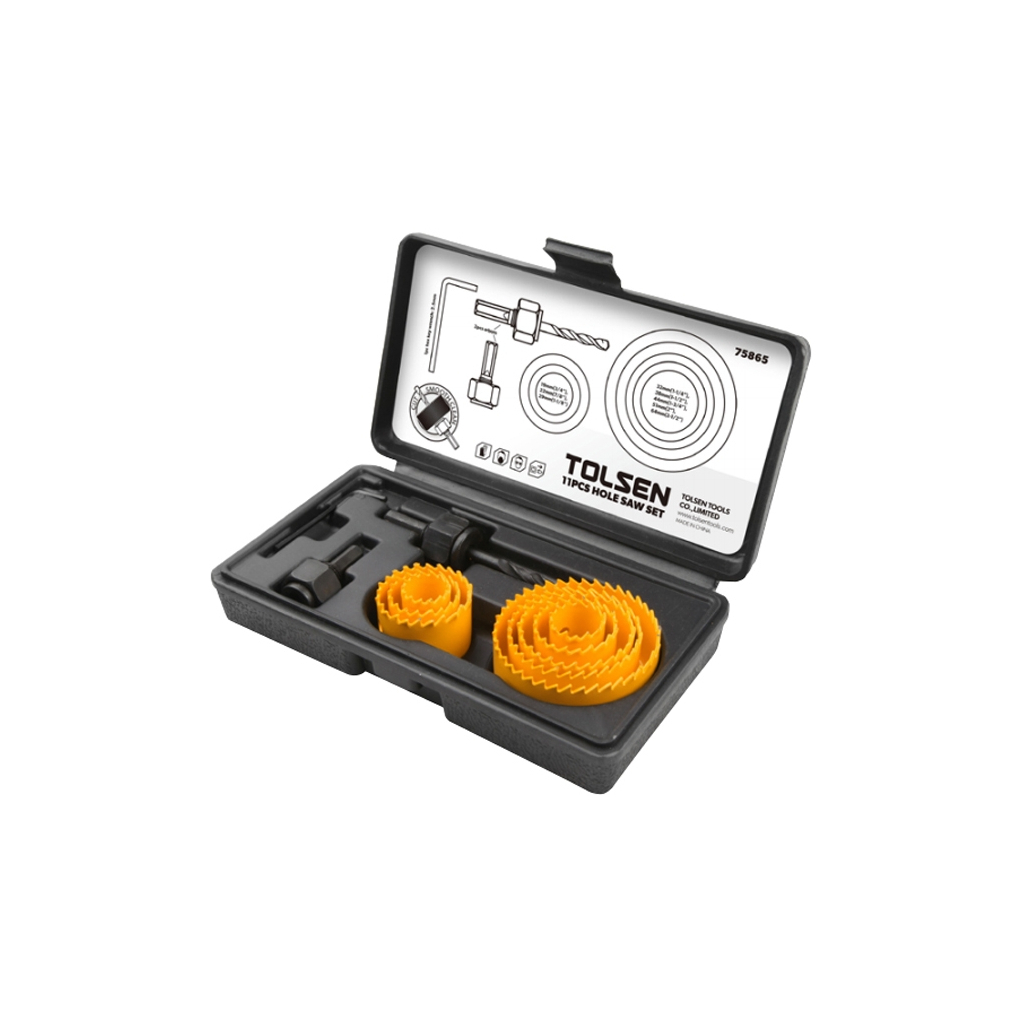 Коронка Tolsen коронок по дереву 11 предм 19-64 мм (75865) - фото 1