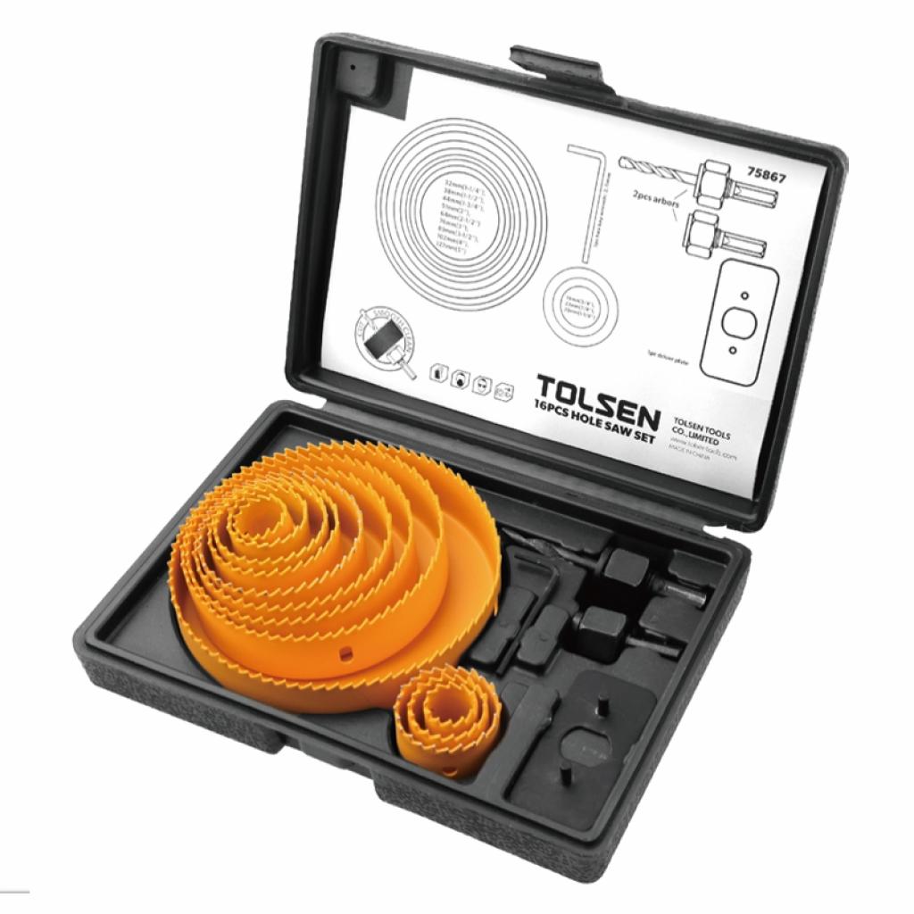 Коронка Tolsen коронок по дереву 16 предм 19-127 мм (75867) - фото 1