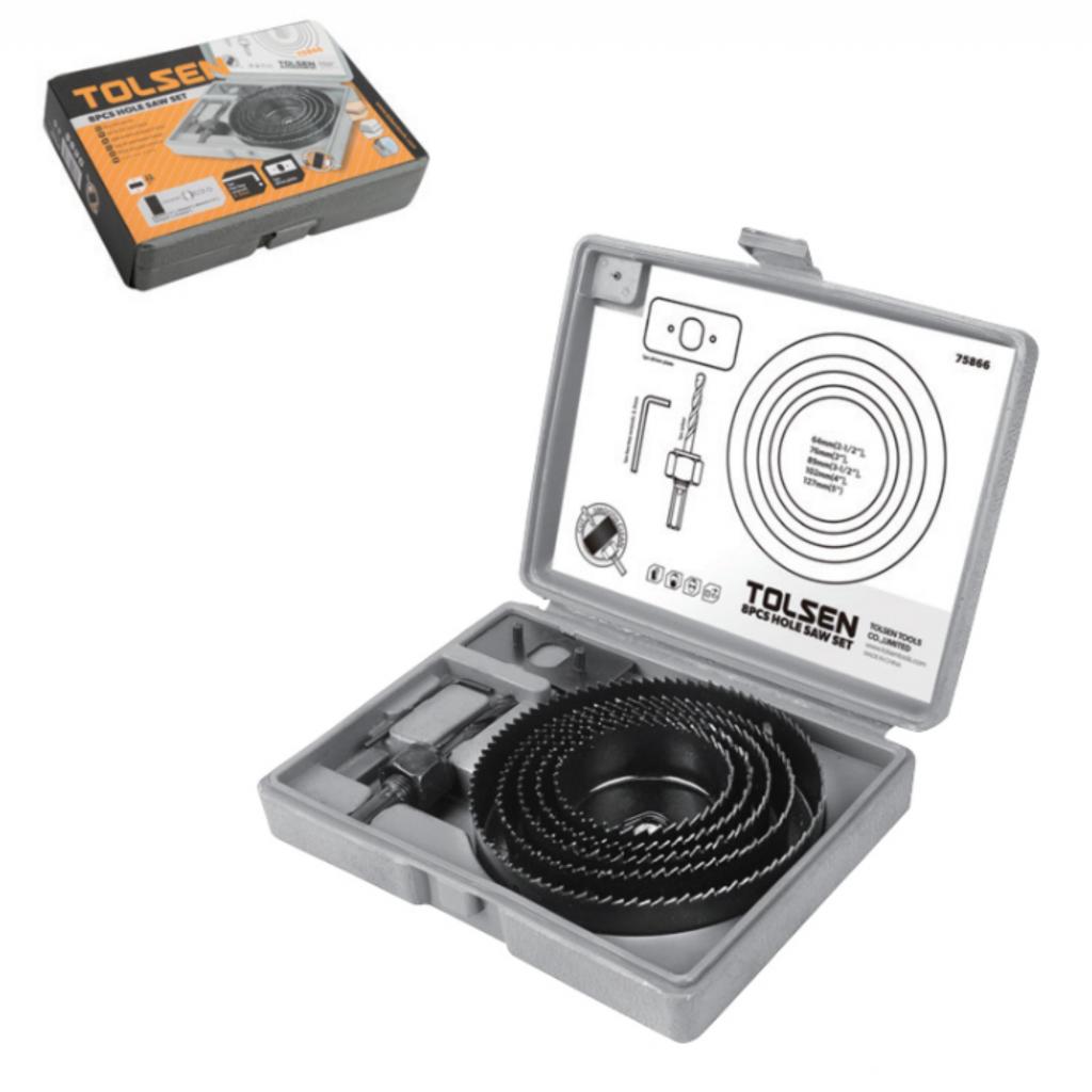 Коронка Tolsen коронок по дереву 8 предм 64-127 мм (75866) - фото 1