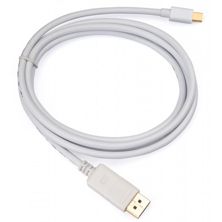 Кабель мультимедійний miniDisplayPort M to Display Port M 1.8m 4K white Vinga (VCPMDPDP1.8WH) - фото 2