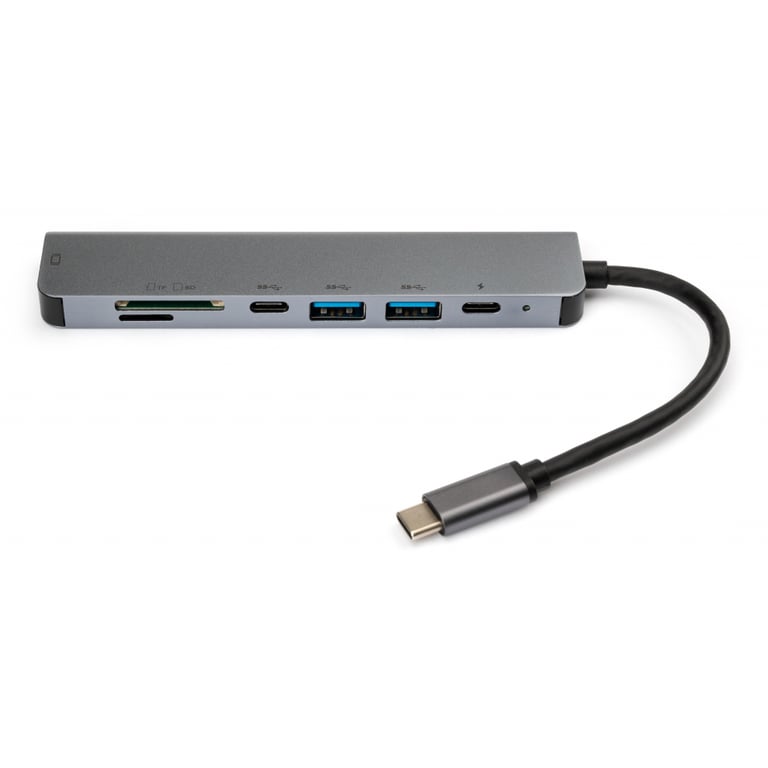 Концентратор Vinga Type-C to 4K HDMI+2*USB3.0+SD+TF+PD+USB-C 3.1 Gen1 aluminium (VCPHTC7AL) - фото 4