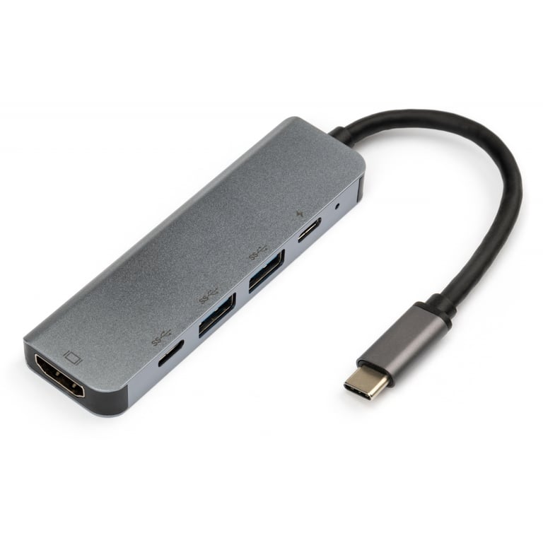 Концентратор Vinga Type-C to 4K HDMI+2*USB3.0+PD+USB-C 3.1 Gen1 aluminum (VCPHTC5AL) - фото 1