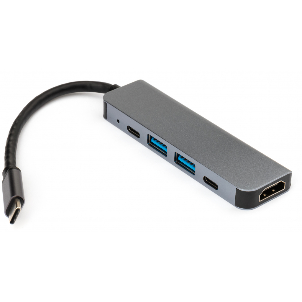 Концентратор Vinga Type-C to 4K HDMI+2*USB3.0+PD+USB-C 3.1 Gen1 aluminum (VCPHTC5AL) - фото 2 Концентратор Vinga Type-C to 4K HDMI+2*USB3.0+PD+USB-C 3.1 Gen1 aluminum (VCPHTC5AL) - фото 2