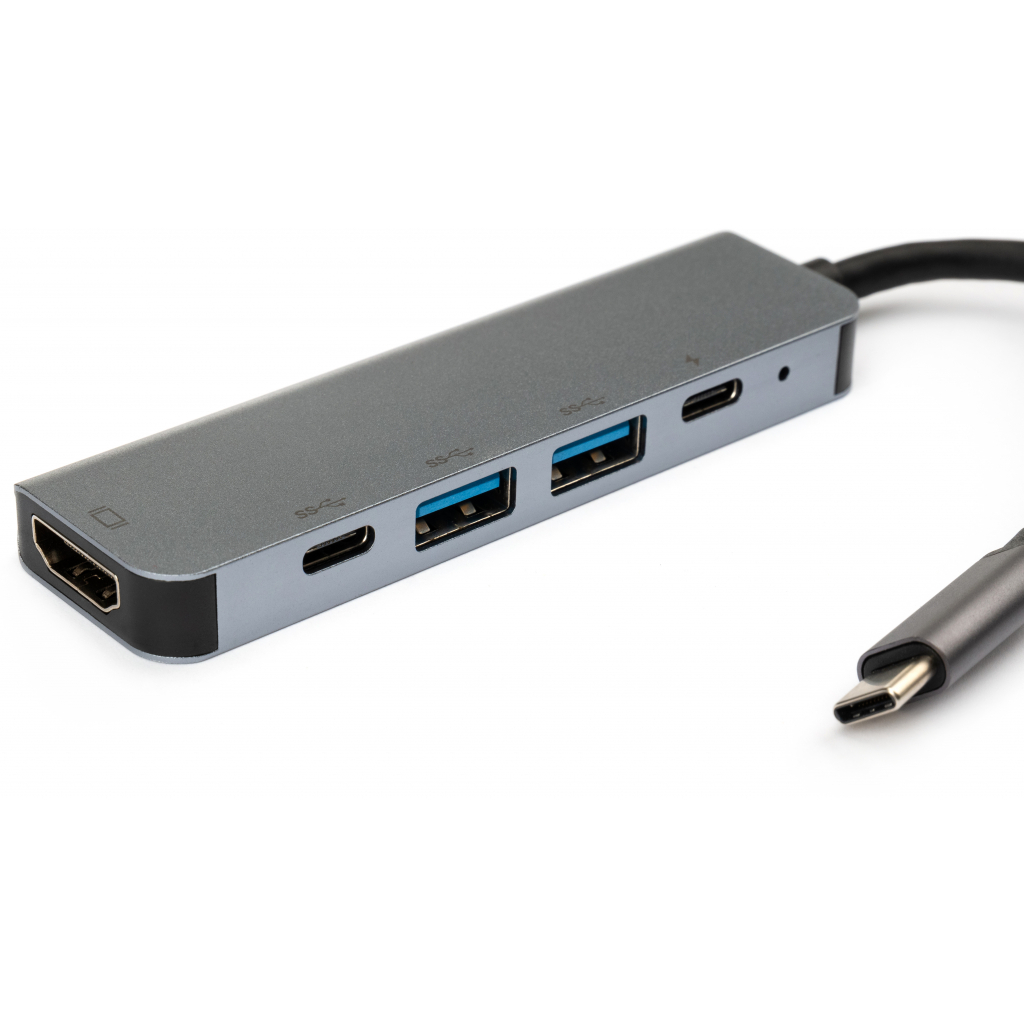Концентратор Vinga Type-C to 4K HDMI+2*USB3.0+PD+USB-C 3.1 Gen1 aluminum (VCPHTC5AL) - фото 3 Концентратор Vinga Type-C to 4K HDMI+2*USB3.0+PD+USB-C 3.1 Gen1 aluminum (VCPHTC5AL) - фото 3