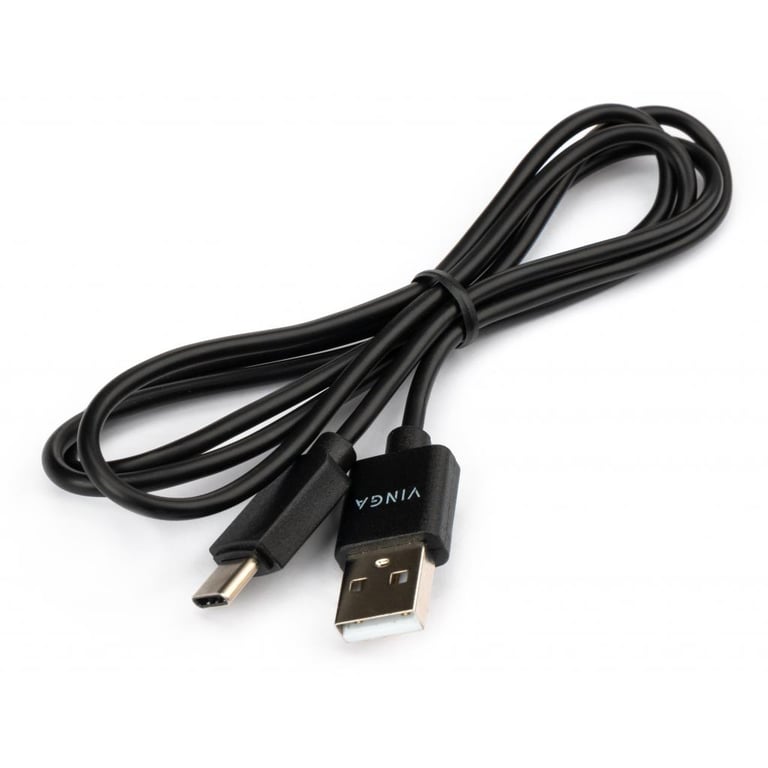 Дата кабель USB 2.0 AM to USB-C 1.0m 3A 18W PVC black Vinga (VCPUSBTC3ABK) - фото 2