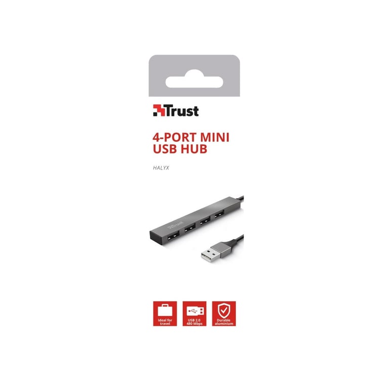 Концентратор Trust Halyx Aluminium 4-Port Mini USB Hub (23786_TRUST) - фото 4