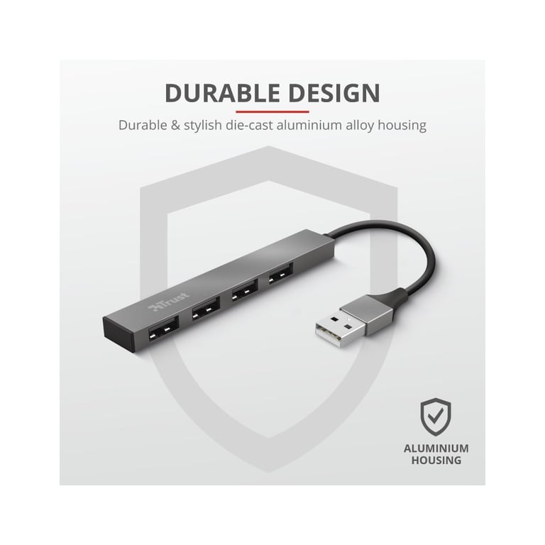Концентратор Trust Halyx Aluminium 4-Port Mini USB Hub (23786_TRUST) - фото 9
