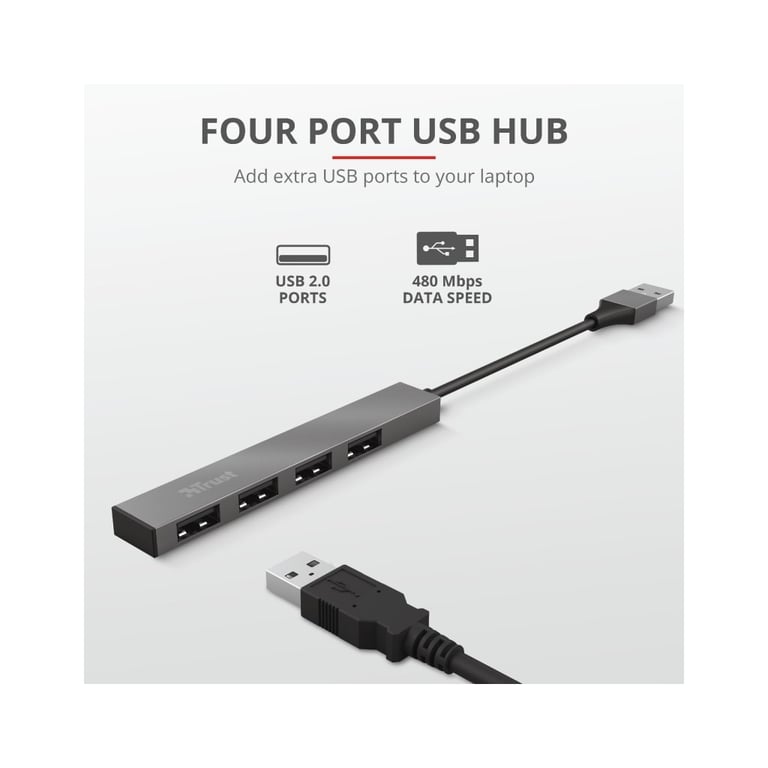 Концентратор Trust Halyx Aluminium 4-Port Mini USB Hub (23786_TRUST) - фото 10