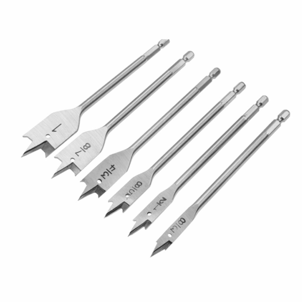 Набір свердл Tolsen пласких по дереву 6шт 10-25мм (75656) Набір свердл Tolsen пласких по дереву 6шт 10-25мм (75656)