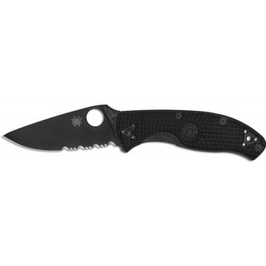 Ніж Spyderco Tenacious Black Blade Lightweight полусеррейтор (C122PSBBK) - фото 1