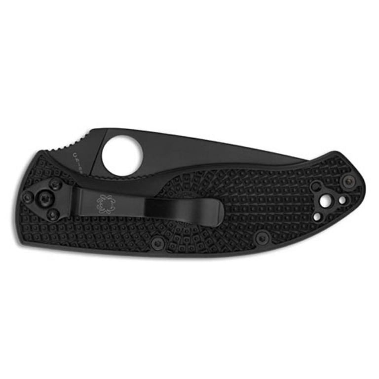 Ніж Spyderco Tenacious Black Blade Lightweight полусеррейтор (C122PSBBK) - фото 2