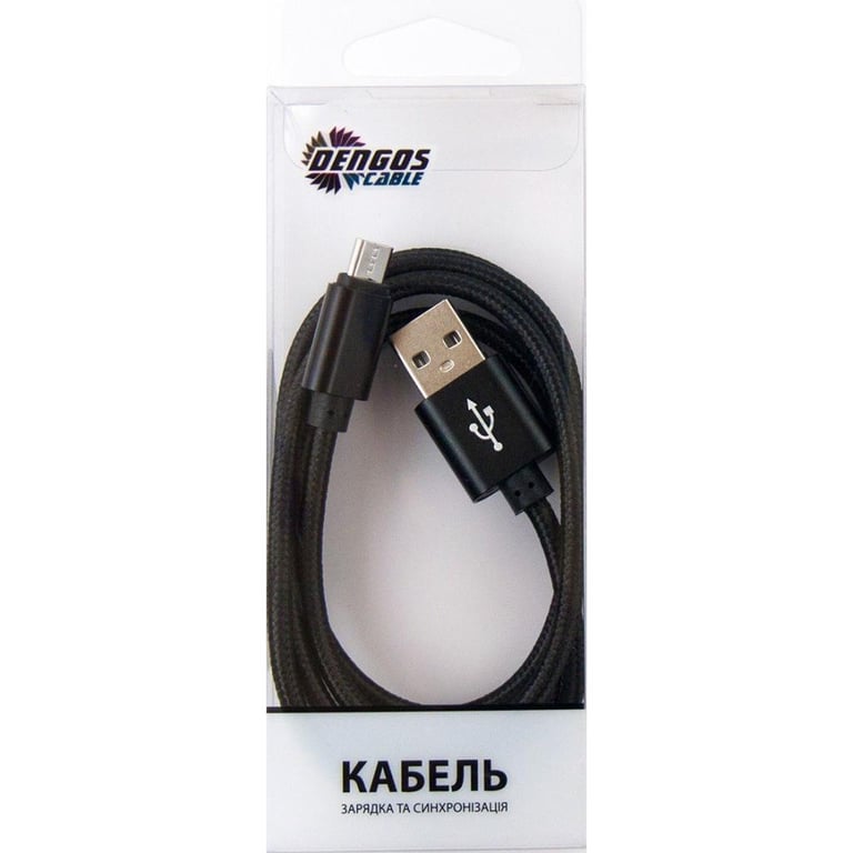 Дата кабель USB 2.0 AM to Micro 5P 1.0m black Dengos (NTK-M-MT-BLACK) - фото 3