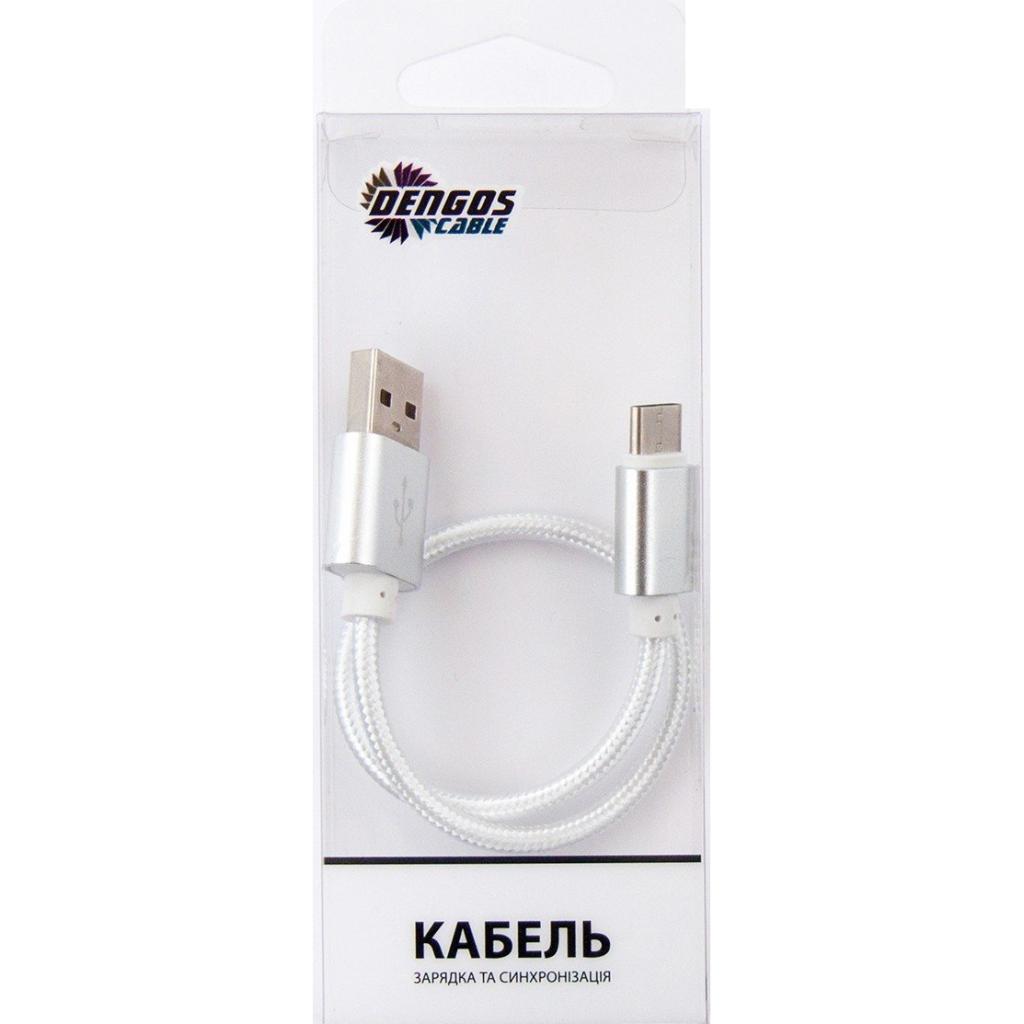 Дата кабель USB 2.0 AM to USB-C 0.2m white Dengos (NTK-TC-SHRT-WHITE) - фото 1