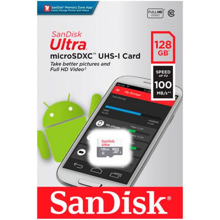 Карта пам'яті SanDisk 128GB microSD class 10 Ultra Light (SDSQUNR-128G-GN6MN) - фото 2
