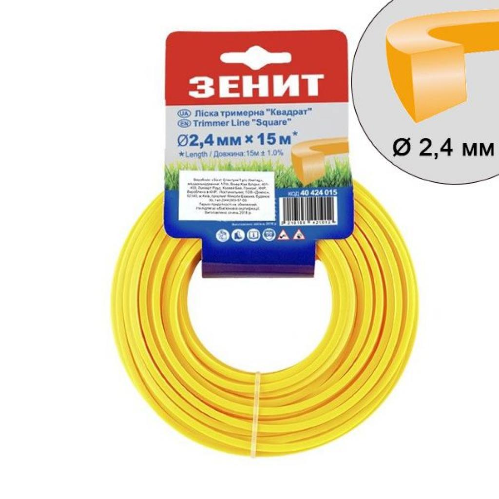 Жилка косильна Зеніт плетена "Квадрат" 2,4 мм х 15 м (КВ-24-15-ОВ) (40424015) - фото 1