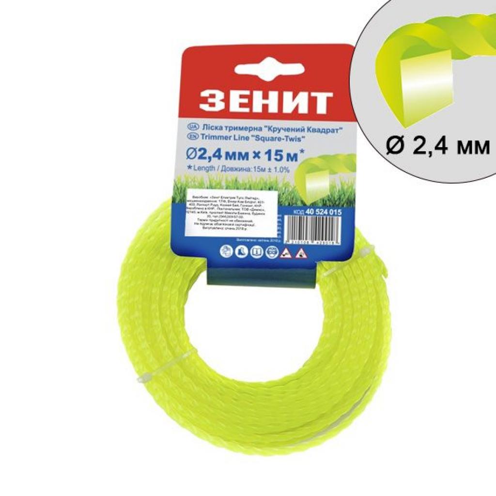 Жилка косильна Зеніт плетена "Кручений квадрат" 2,4 мм х 15 м (КРК-24-15-С) (40524015) - фото 1