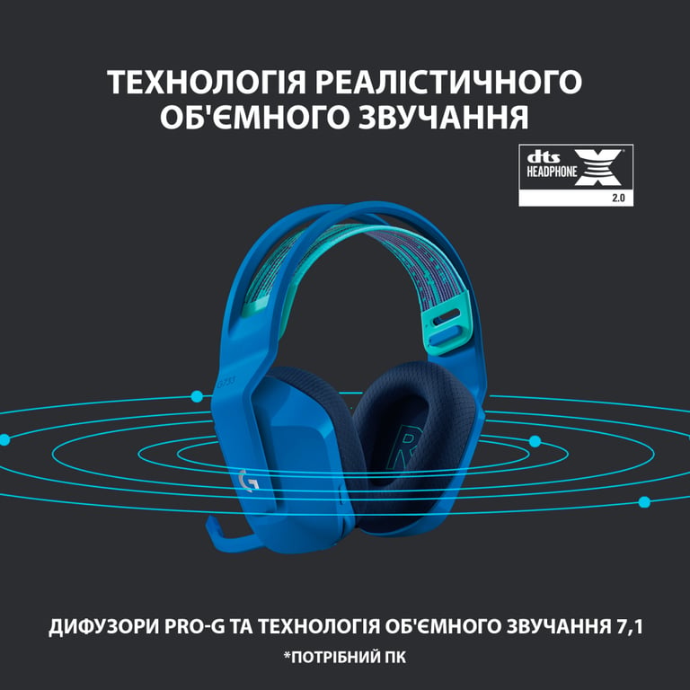 Навушники Logitech G733 Lightspeed Wireless RGB Gaming Headset Blue (981-000943) - фото 10