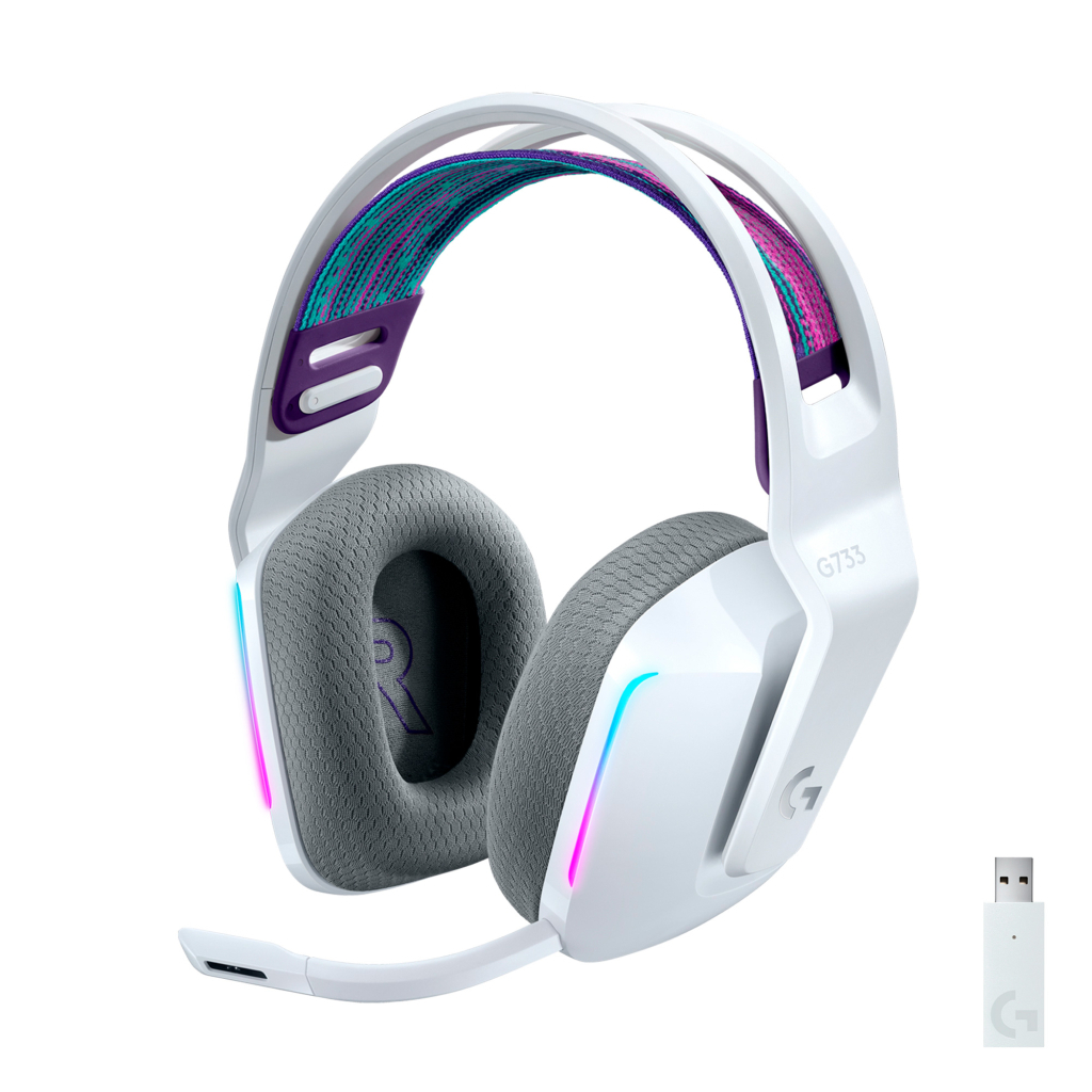 Навушники Logitech G733 Lightspeed Wireless RGB Gaming Headset White (981-000883) - фото 1 Навушники Logitech G733 Lightspeed Wireless RGB Gaming Headset White (981-000883) - фото 1