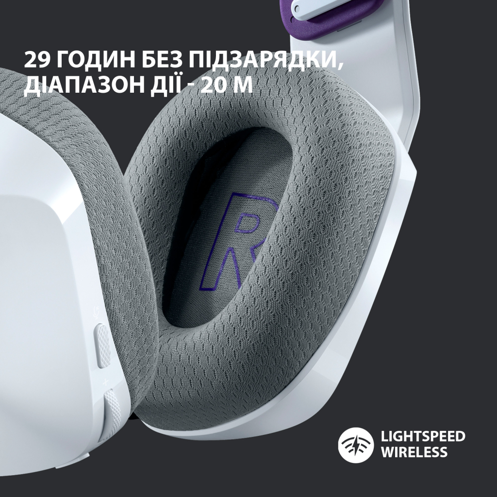 Навушники Logitech G733 Lightspeed Wireless RGB Gaming Headset White (981-000883) - фото 3 Навушники Logitech G733 Lightspeed Wireless RGB Gaming Headset White (981-000883) - фото 3