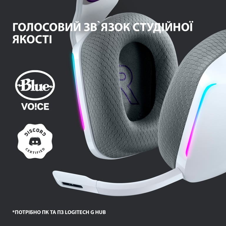 Навушники Logitech G733 Lightspeed Wireless RGB Gaming Headset White (981-000883) - фото 9
