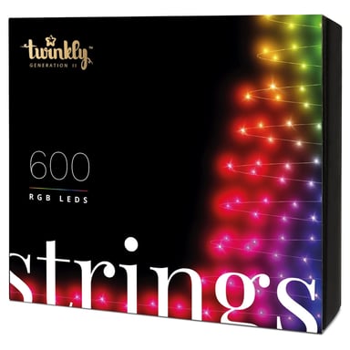 Гірлянда Twinkly Smart LED Strings RGB 600, BT+WiFi, Gen II, IP44 кабель чорн (TWS600STP-BEU) - фото 1