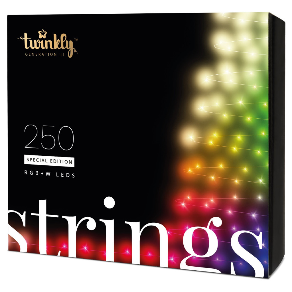 Гірлянда Twinkly Smart LED Strings RGBW 250, BT+WiFi, Gen II, IP44, кабель ч (TWS250SPP-BEU) - фото 1