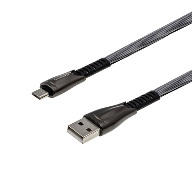 Дата кабель USB 2.0 AM to Micro 5P 1.0m black Grand-X (FM09) - фото 2