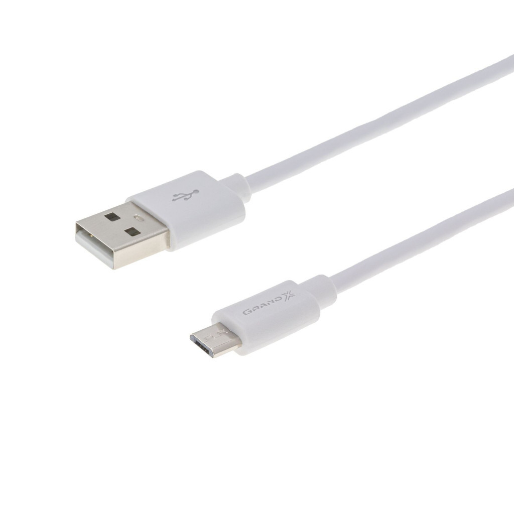 Дата кабель USB 2.0 AM to Micro 5P 2.5m white Grand-X (PM025W) - фото 2 Дата кабель USB 2.0 AM to Micro 5P 2.5m white Grand-X (PM025W) - фото 2