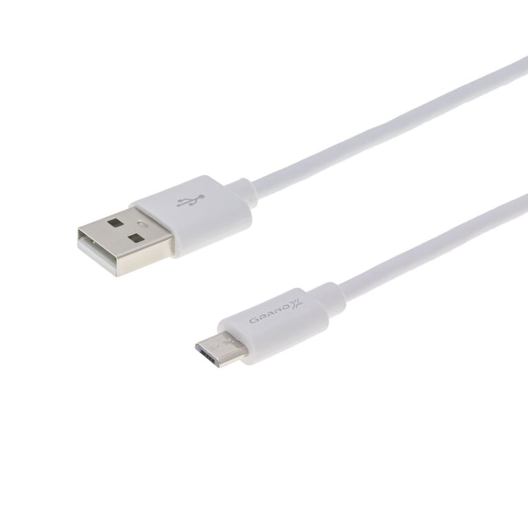 Дата кабель USB 2.0 AM to Micro 5P 2.5m white Grand-X (PM025W) - фото 2