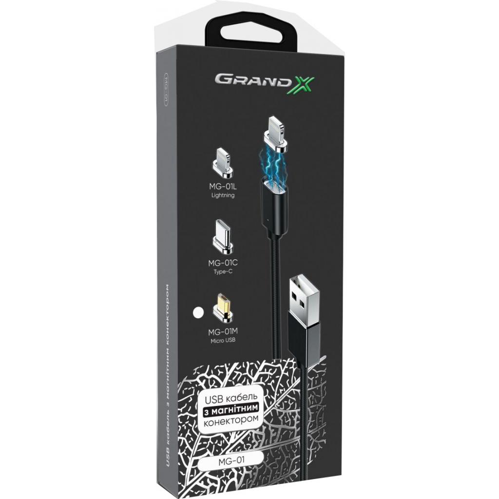 Дата кабель USB 2.0 AM to Micro 5P 1.0m Magnet Grand-X (MG-01M) - фото 6 Дата кабель USB 2.0 AM to Micro 5P 1.0m Magnet Grand-X (MG-01M) - фото 6