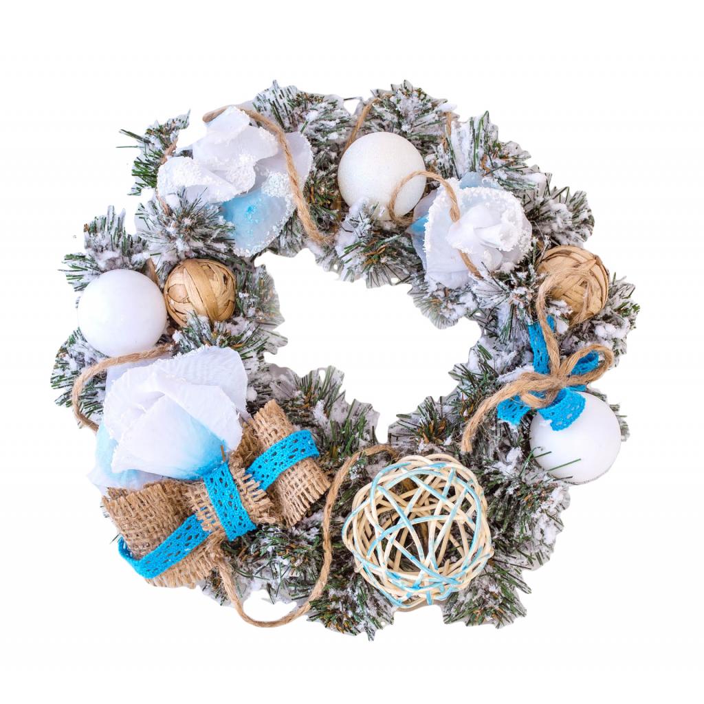 Різдвяний вінок YES! Fun Біла троянда 15 см (903771) - фото 1 Різдвяний вінок YES! Fun Біла троянда 15 см (903771) - фото 1