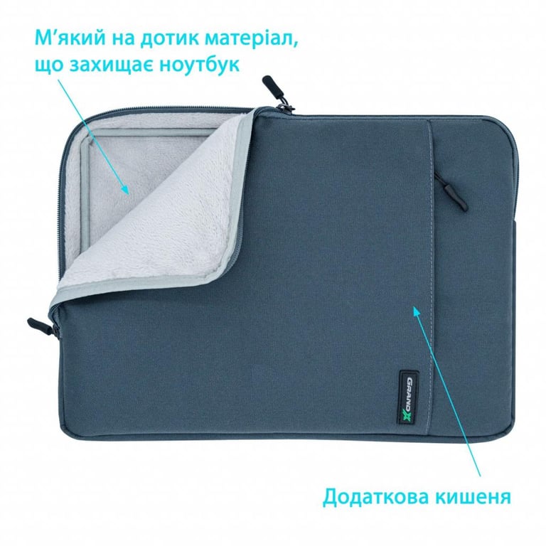 Чохол до ноутбука Grand-X 15.6'' Dark Grey (SL-15D) - фото 5