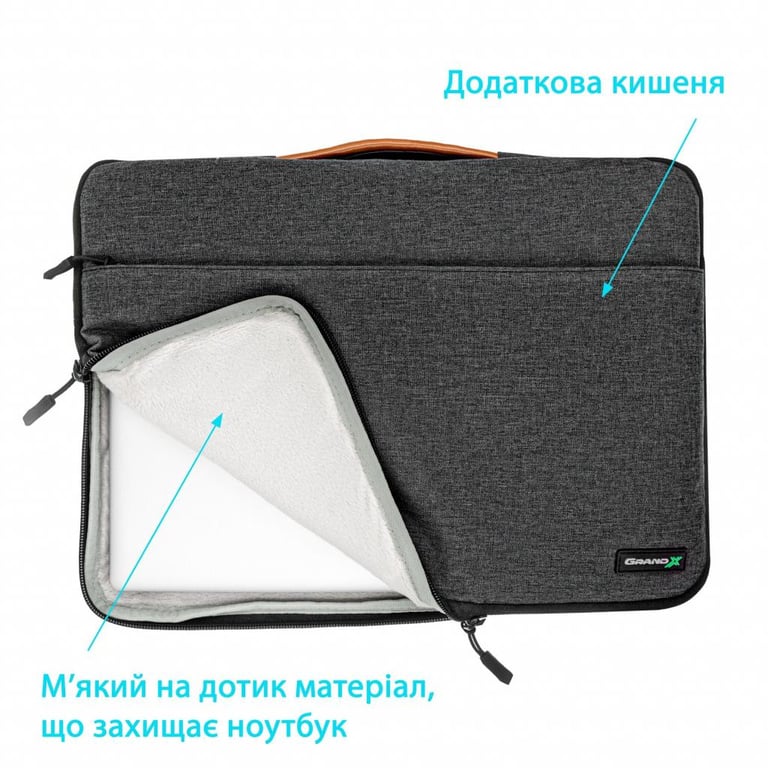 Чохол до ноутбука Grand-X 13'' SLX Dark Grey (SLX-13D) - фото 4