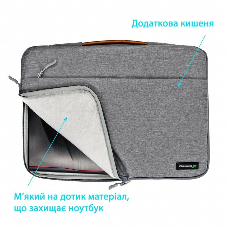Чохол до ноутбука Grand-X 15'' SLX Grey (SLX-15G) - фото 4