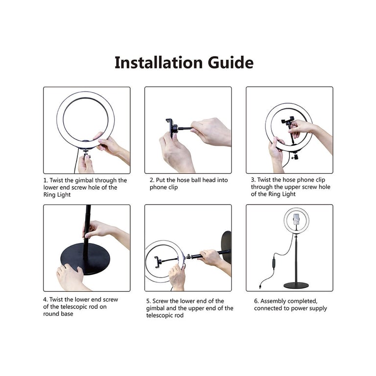 Набір блогера Puluz Ring USB LED lamp 10.2"+ table mount 140cm (PKT3039) - фото 2