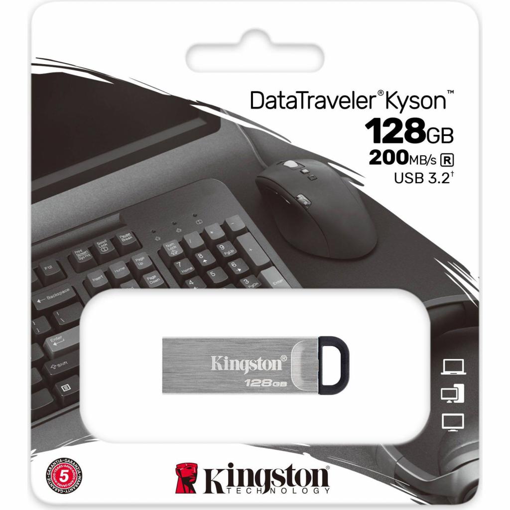 USB флеш накопичувач Kingston 128GB Kyson USB 3.2 (DTKN/128GB) - фото 4 USB флеш накопичувач Kingston 128GB Kyson USB 3.2 (DTKN/128GB) - фото 4