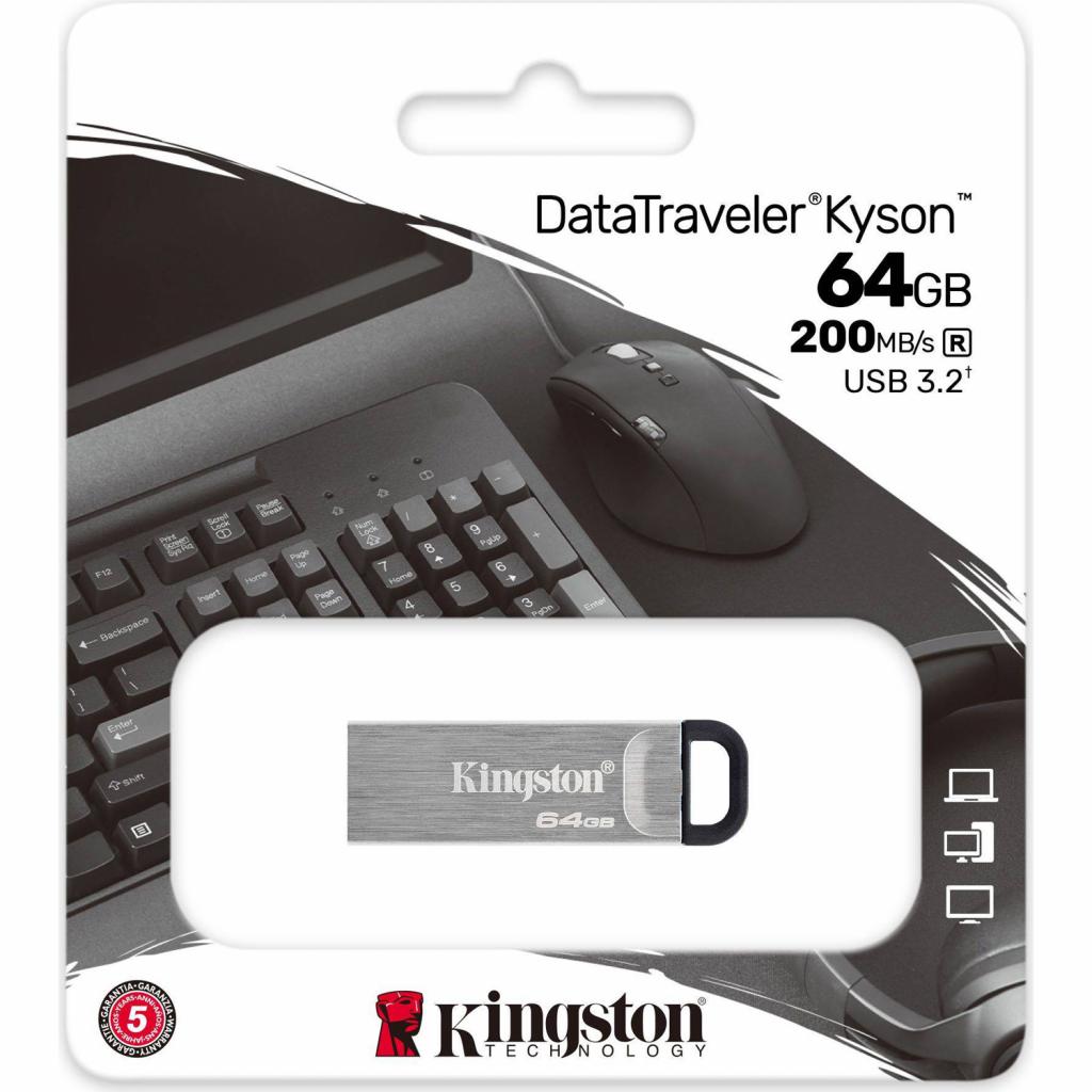 USB флеш накопичувач Kingston 64GB Kyson USB 3.2 (DTKN/64GB) - фото 4 USB флеш накопичувач Kingston 64GB Kyson USB 3.2 (DTKN/64GB) - фото 4