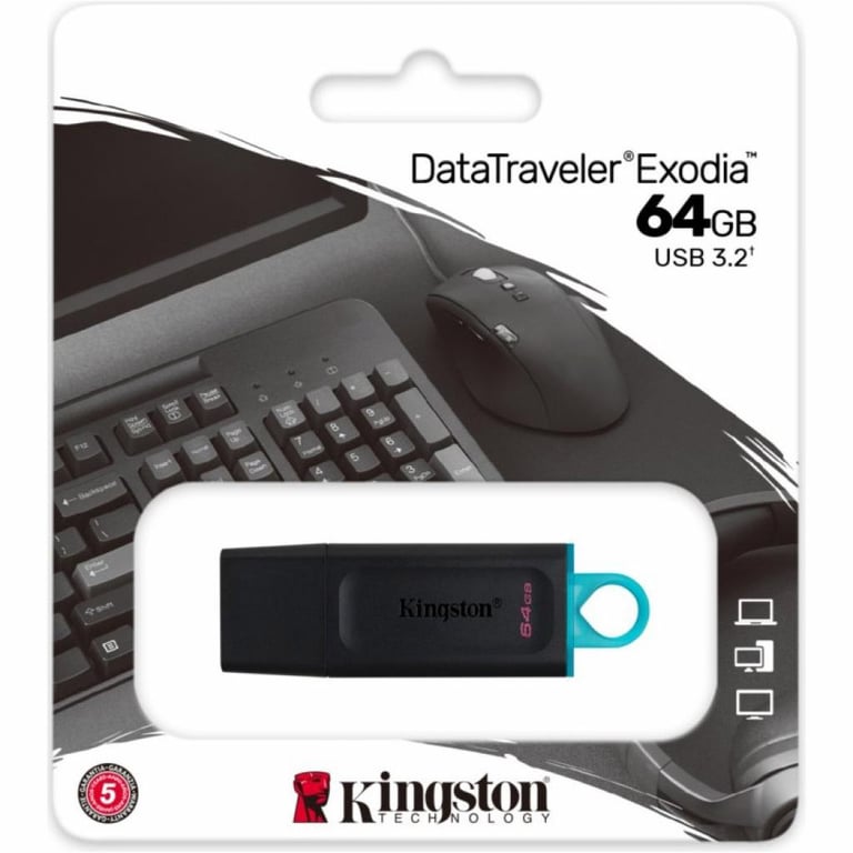 USB флеш накопичувач Kingston 64GB DataTraveler Exodia Black/Teal USB 3.2 (DTX/64GB) - фото 5