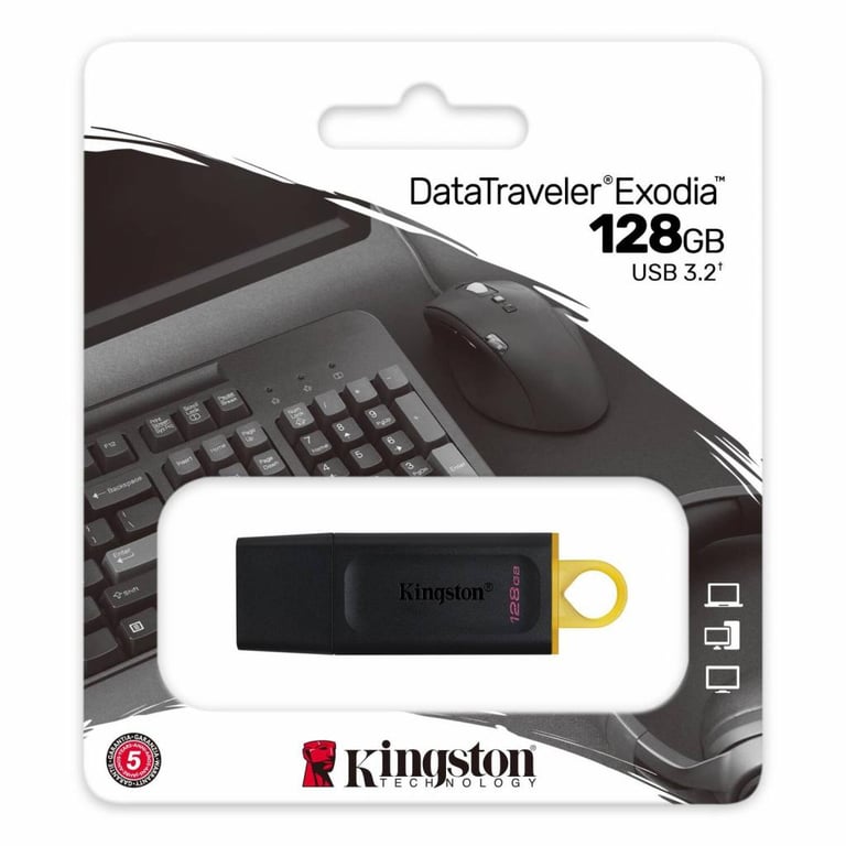 USB флеш накопичувач Kingston 128GB DT Exodia Black/Yellow USB 3.2 (DTX/128GB) - фото 4