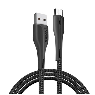Дата кабель USB 2.0 AM to Micro 5P 1.0m led black ColorWay (CW-CBUM034-BK) - фото 1