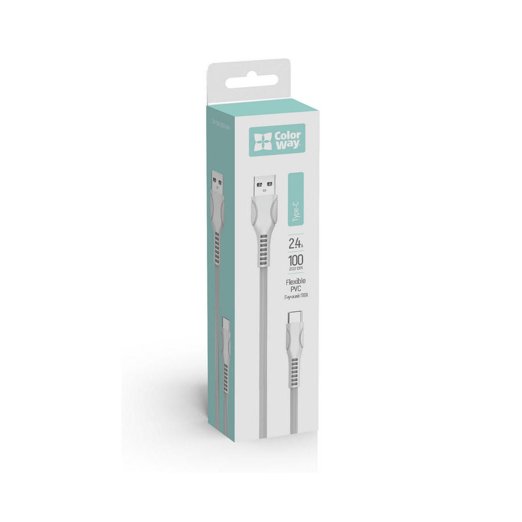Дата кабель USB 2.0 AM to USB-C 1.0m line-drawing white ColorWay (CW-CBUC029-WH) - фото 3 Дата кабель USB 2.0 AM to USB-C 1.0m line-drawing white ColorWay (CW-CBUC029-WH) - фото 3